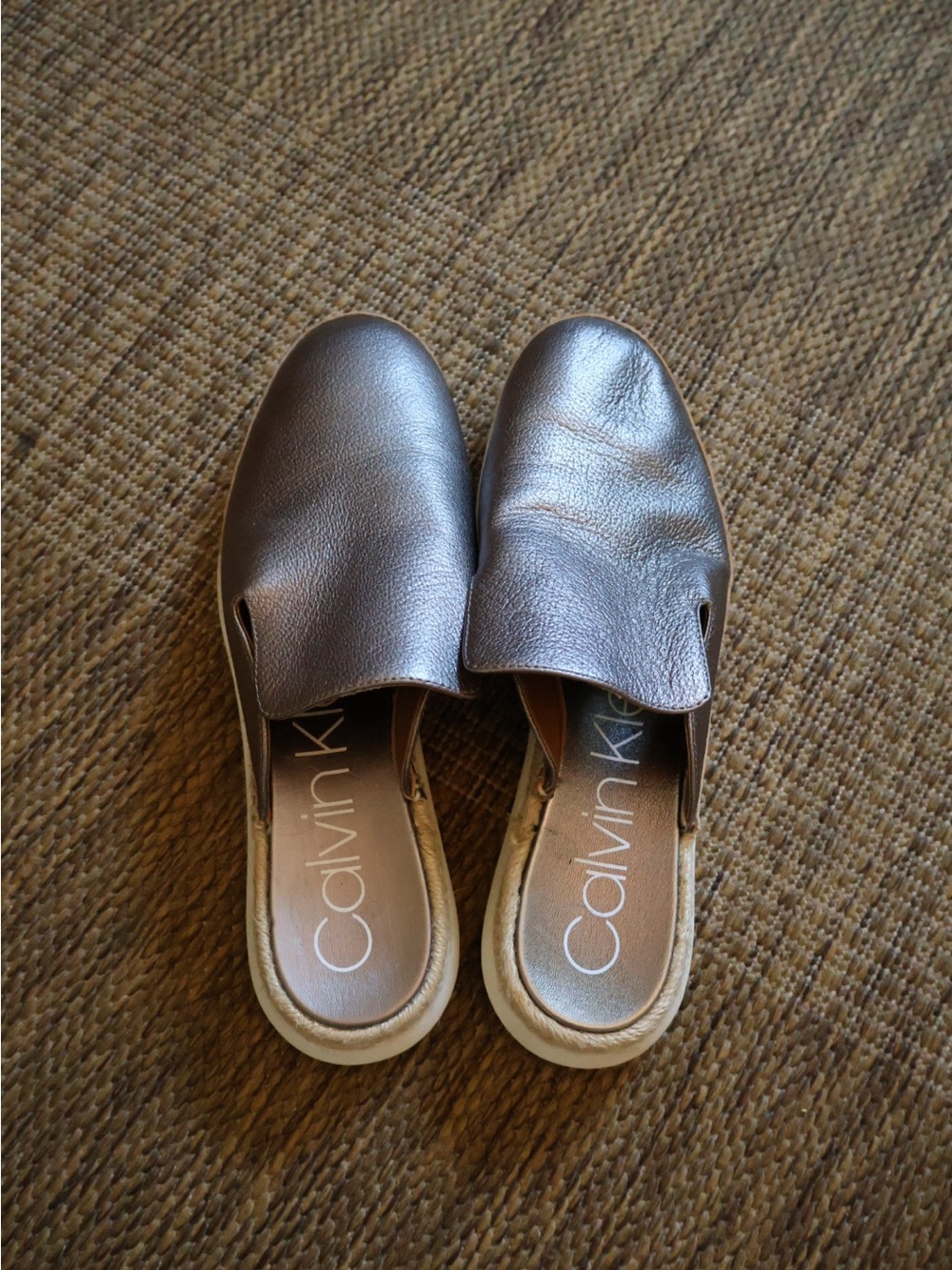 Calvin Klein Women’s Metallic Bronze Slip-On Mules